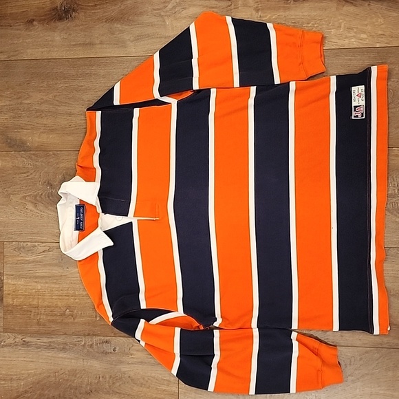 John Ashford Other - Vintage John Ashford Striped Rugby Long Sleeve Navy/Orange/White Shirt sz Large